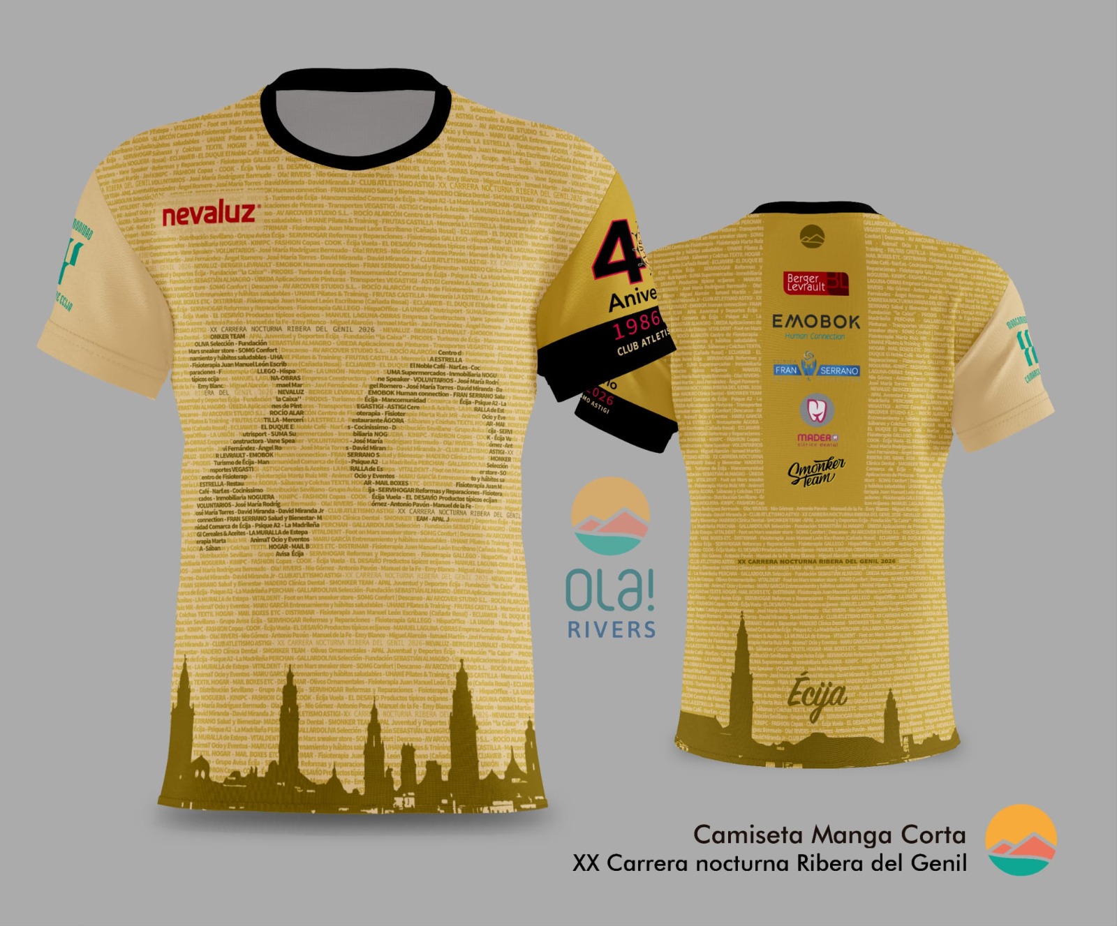 Camiseta finisher XX Carrera Nocturna Ribera del Genil – Écija 2026